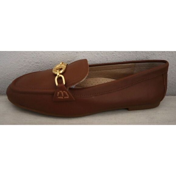Lauren Ralph Lauren Women's Sz 5.5 Saddle Tan Leather Averi II Loafer Flats $150 - Picture 6 of 10
